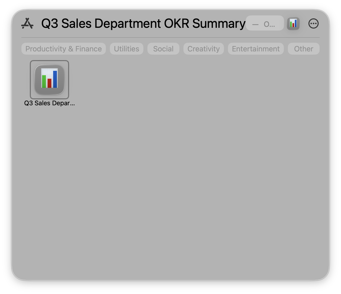 Kro App in system menu